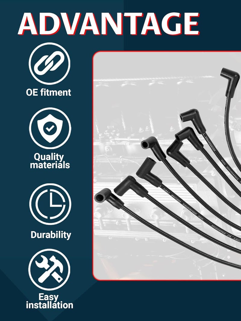 Ntoauto 9608U Spark Plug Wire Set for 1975-1977 Chevy GM Selected Models - Image 4
